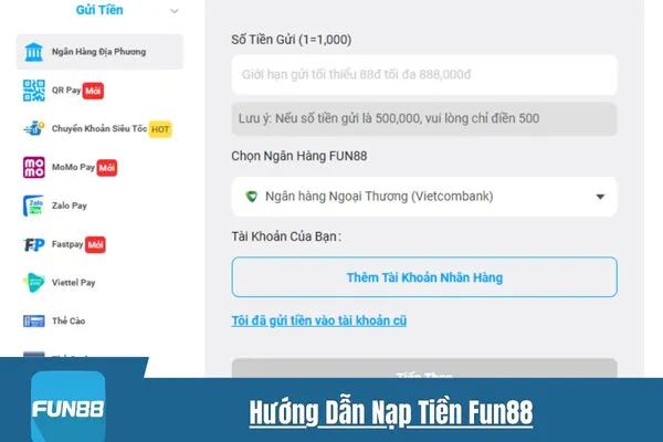 Hướng Dẫn Nạp Tiền Fun88